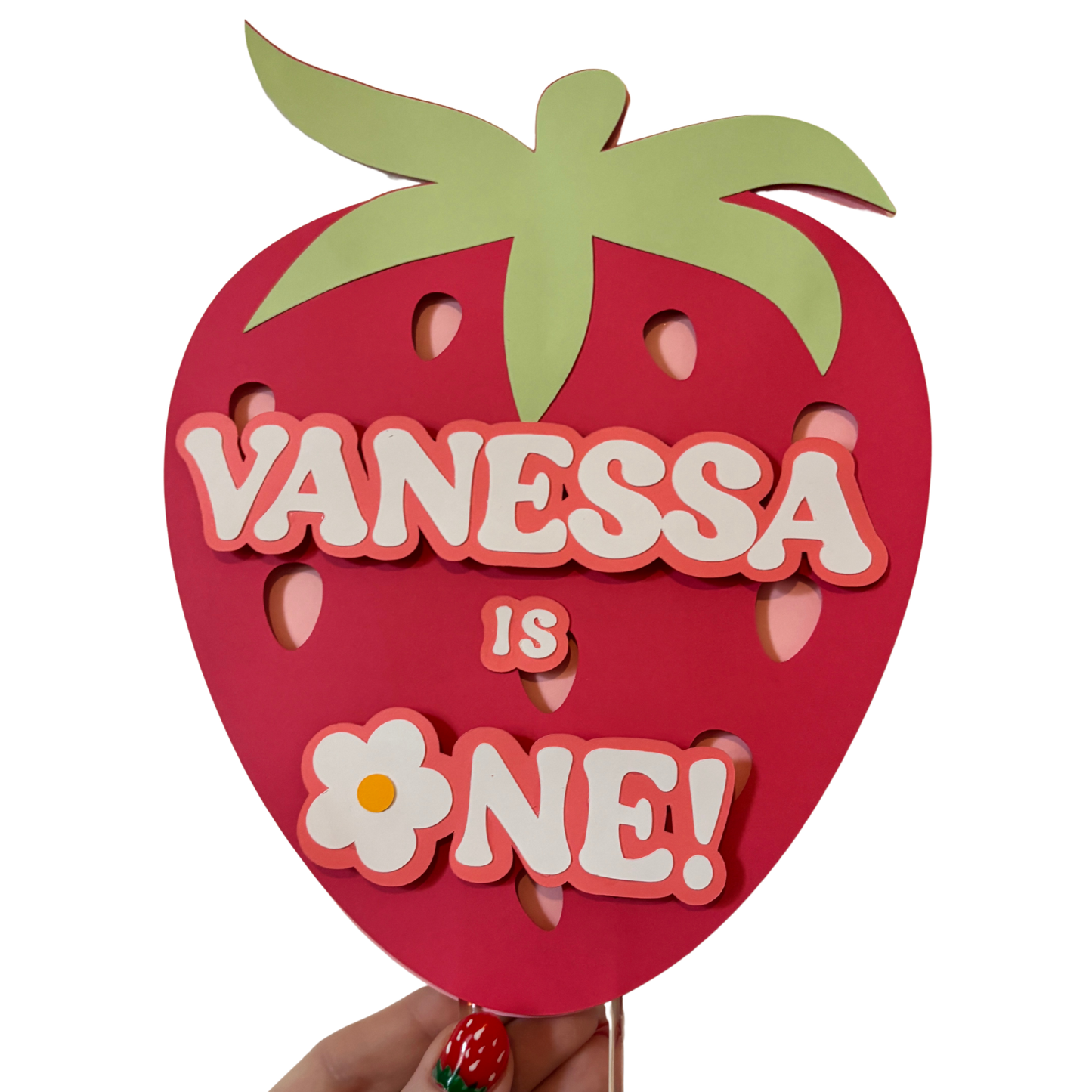Berry First Birthday Cake Topper