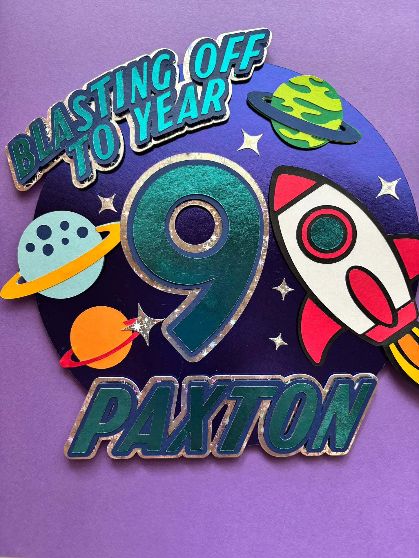 Outer Space Birthday Party Cake Topper
