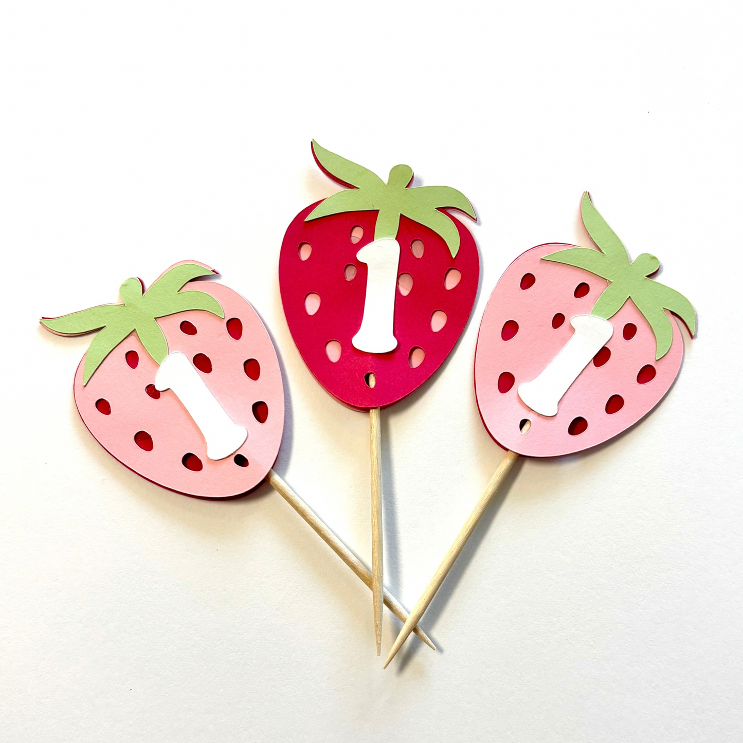 Berry First Birthday Cupcake Toppers