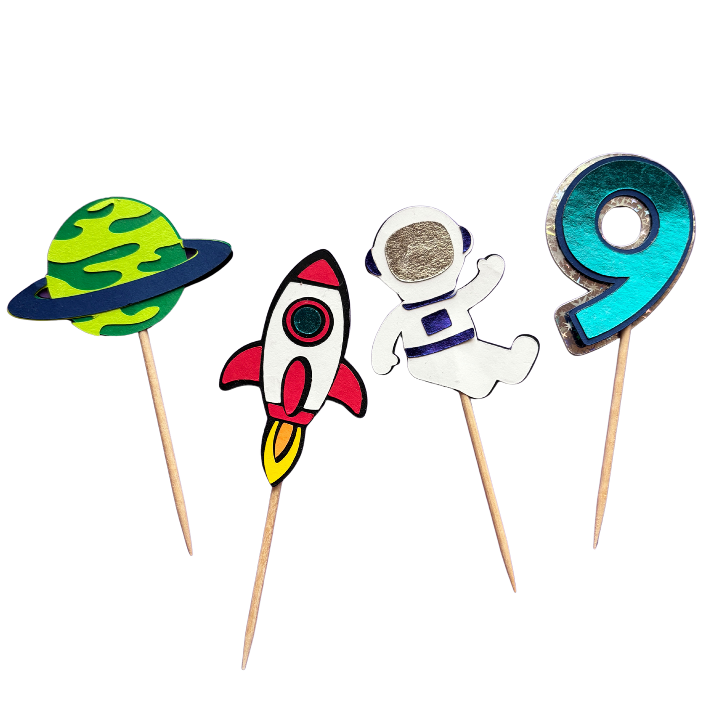 Outer Space Birthday Party Cupcake Toppers