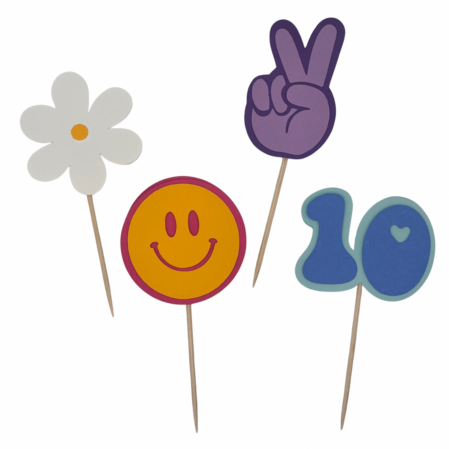 Groovy Retro Inspired Cupcake Toppers