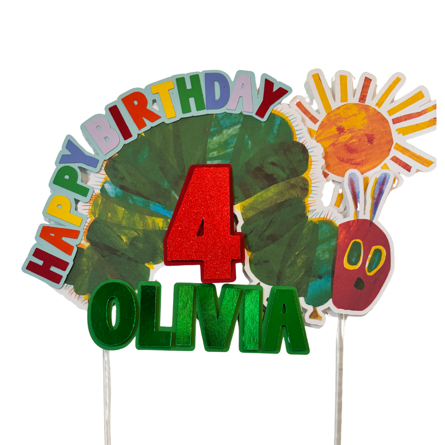 Hungry Caterpillar Inspired Cake Topper
