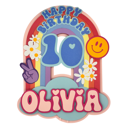 Groovy Retro Inspired Cake Topper