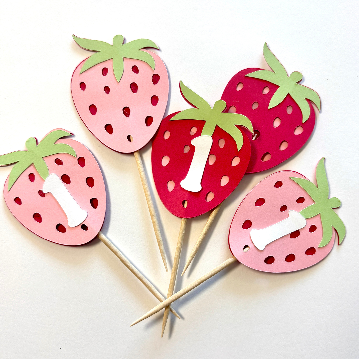 Berry First Birthday Cupcake Toppers